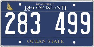 RI license plate 283499
