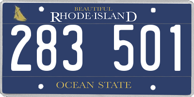 RI license plate 283501