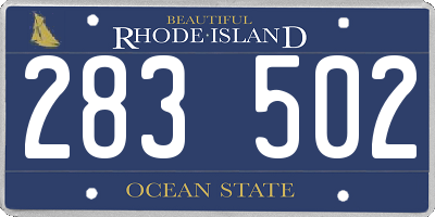 RI license plate 283502