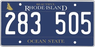 RI license plate 283505