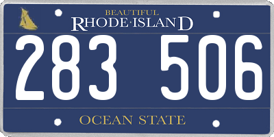 RI license plate 283506