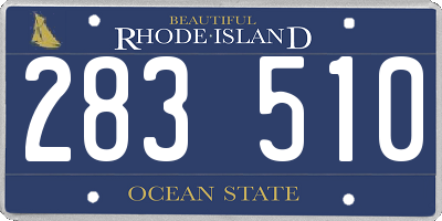 RI license plate 283510