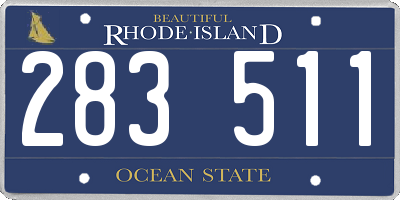 RI license plate 283511