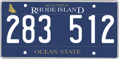 RI license plate 283512