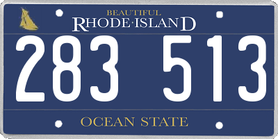 RI license plate 283513