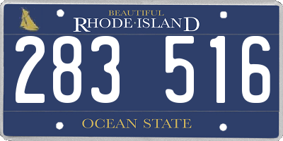RI license plate 283516