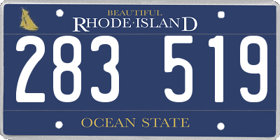 RI license plate 283519