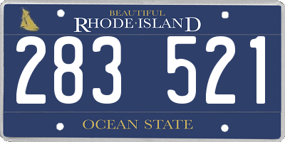 RI license plate 283521