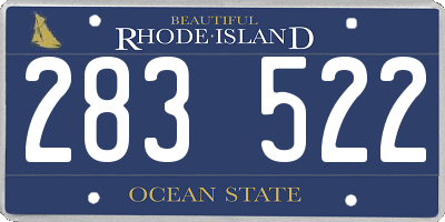 RI license plate 283522