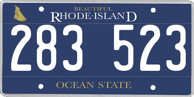 RI license plate 283523