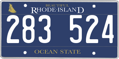 RI license plate 283524