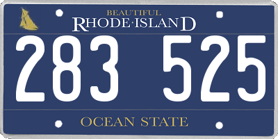 RI license plate 283525