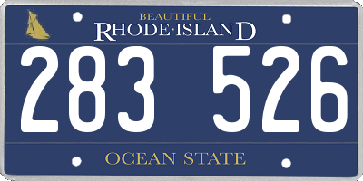 RI license plate 283526