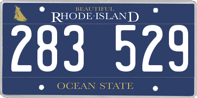 RI license plate 283529