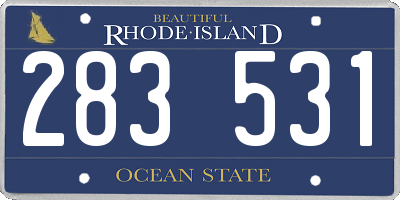 RI license plate 283531