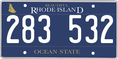 RI license plate 283532
