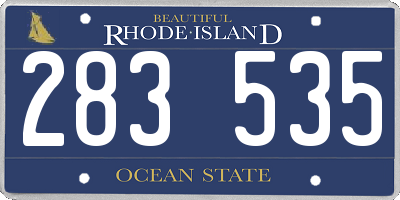RI license plate 283535