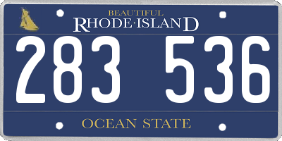 RI license plate 283536