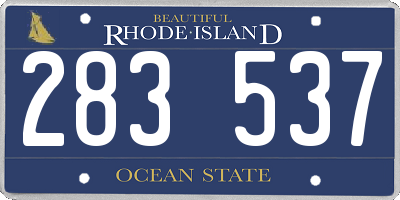 RI license plate 283537
