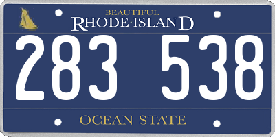 RI license plate 283538