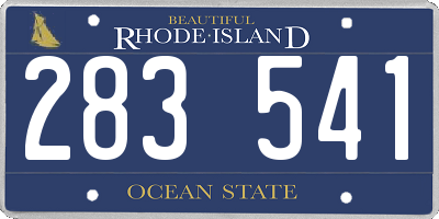 RI license plate 283541