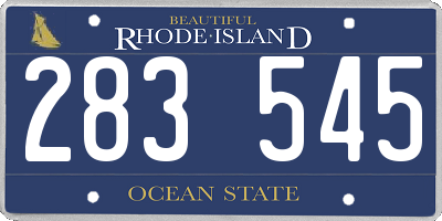 RI license plate 283545