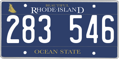 RI license plate 283546