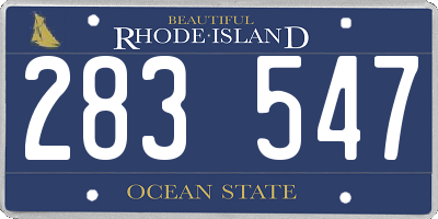 RI license plate 283547