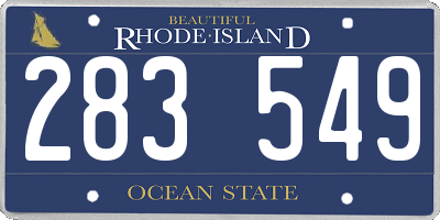 RI license plate 283549