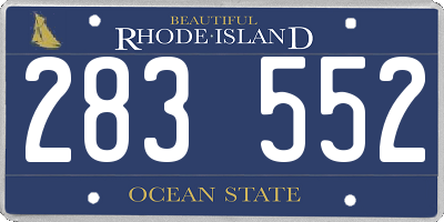 RI license plate 283552