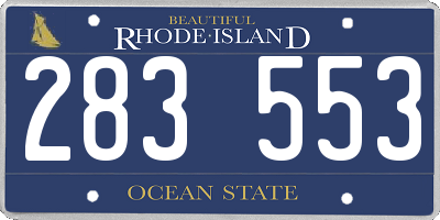 RI license plate 283553