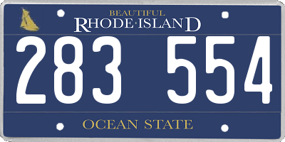 RI license plate 283554