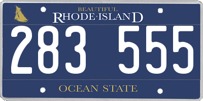 RI license plate 283555