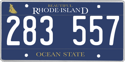 RI license plate 283557