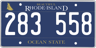 RI license plate 283558