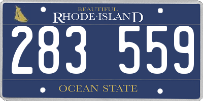 RI license plate 283559