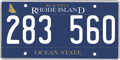 RI license plate 283560