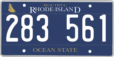 RI license plate 283561