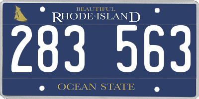 RI license plate 283563