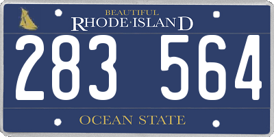 RI license plate 283564