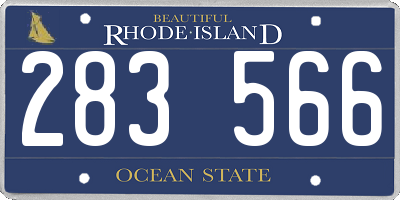 RI license plate 283566