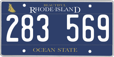 RI license plate 283569