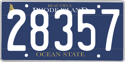 RI license plate 28357