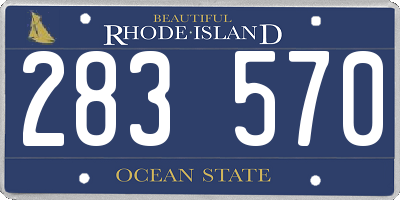 RI license plate 283570