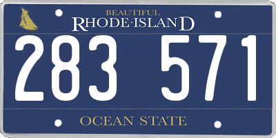 RI license plate 283571