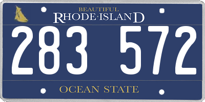 RI license plate 283572