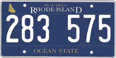 RI license plate 283575