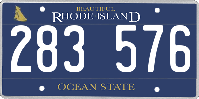 RI license plate 283576