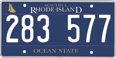 RI license plate 283577
