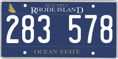 RI license plate 283578